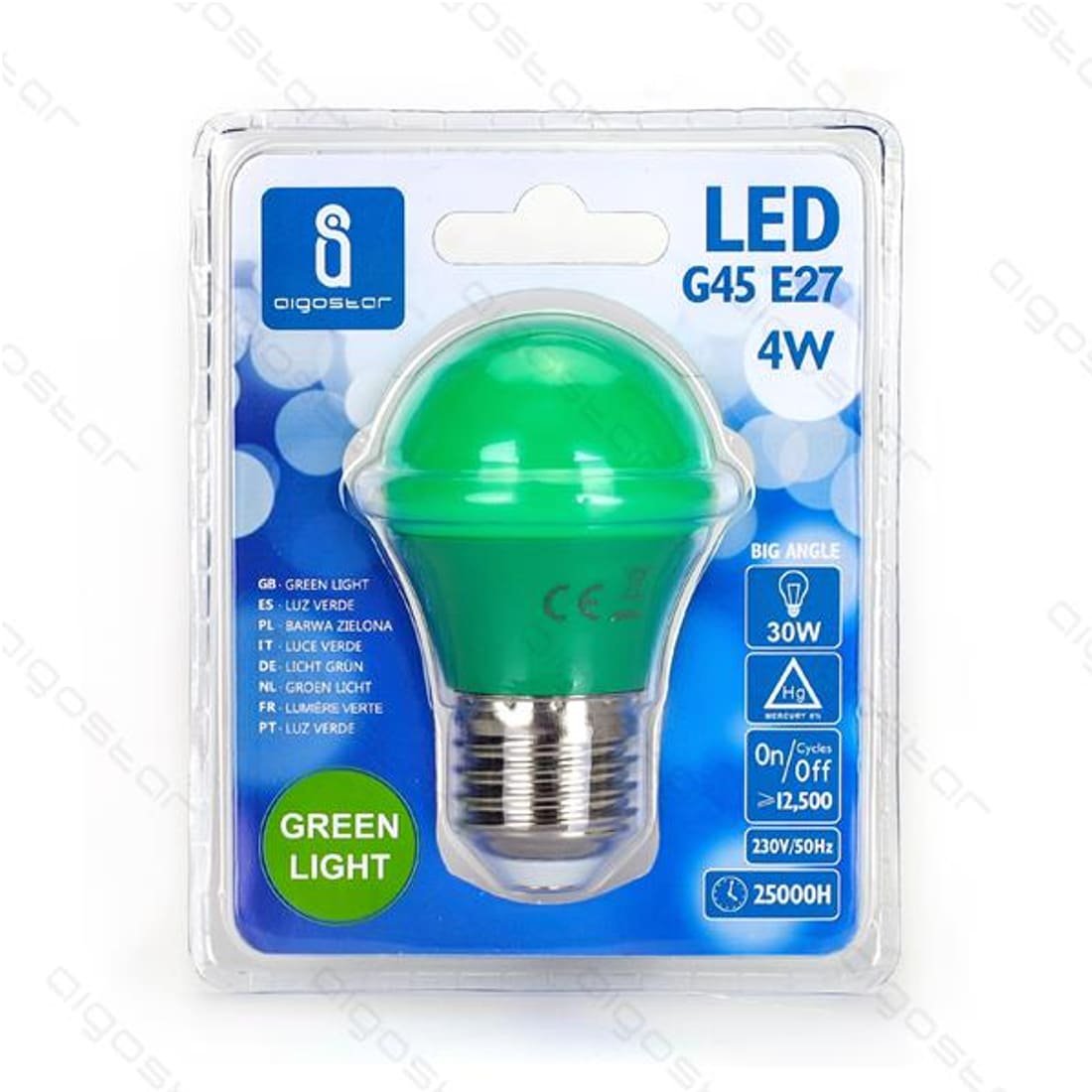 Grøn Farvet LED Pære - E27 - 4W