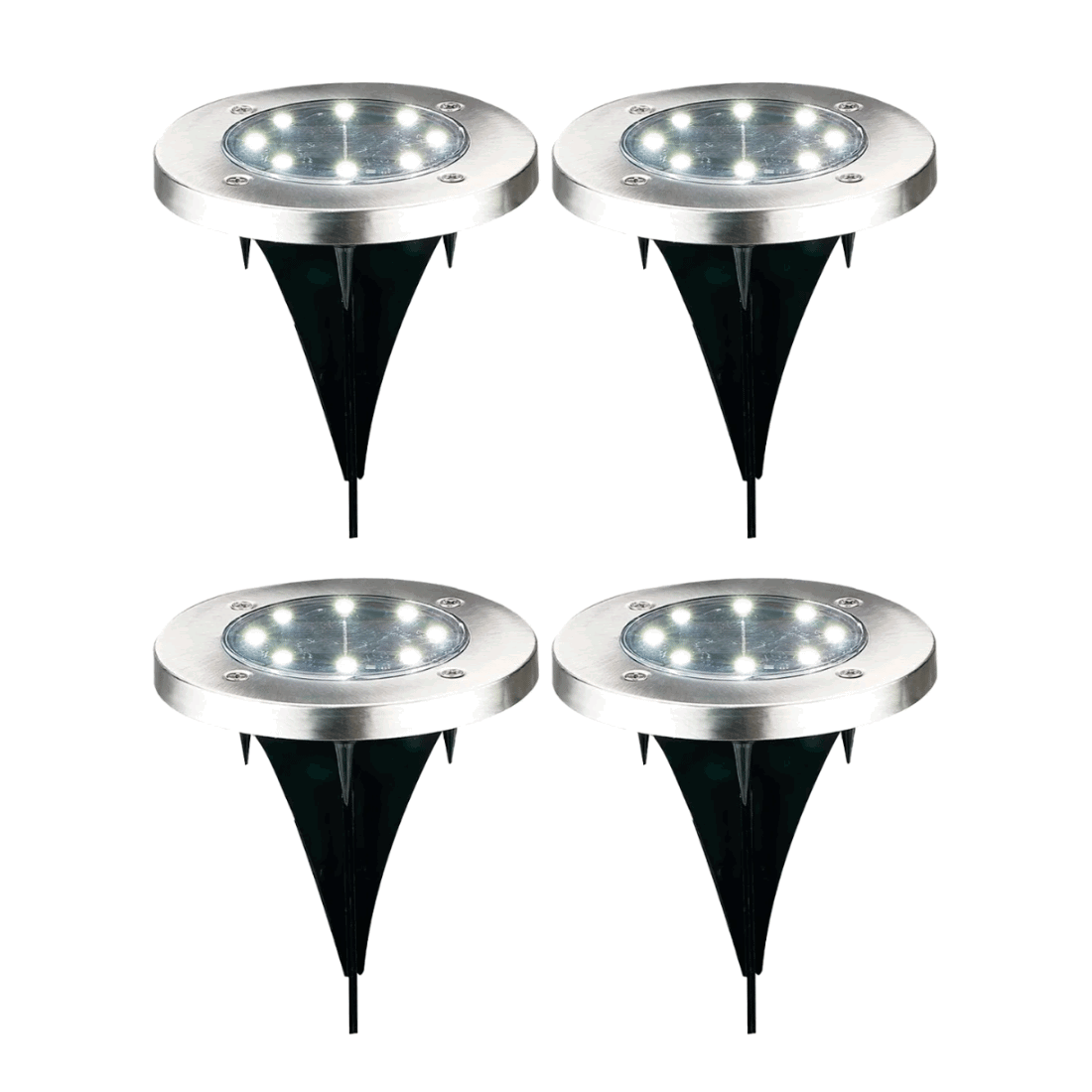 Solcellelampe på Spyd - 4 stk. - LED - 4000K - IP44 - Skumringssensor