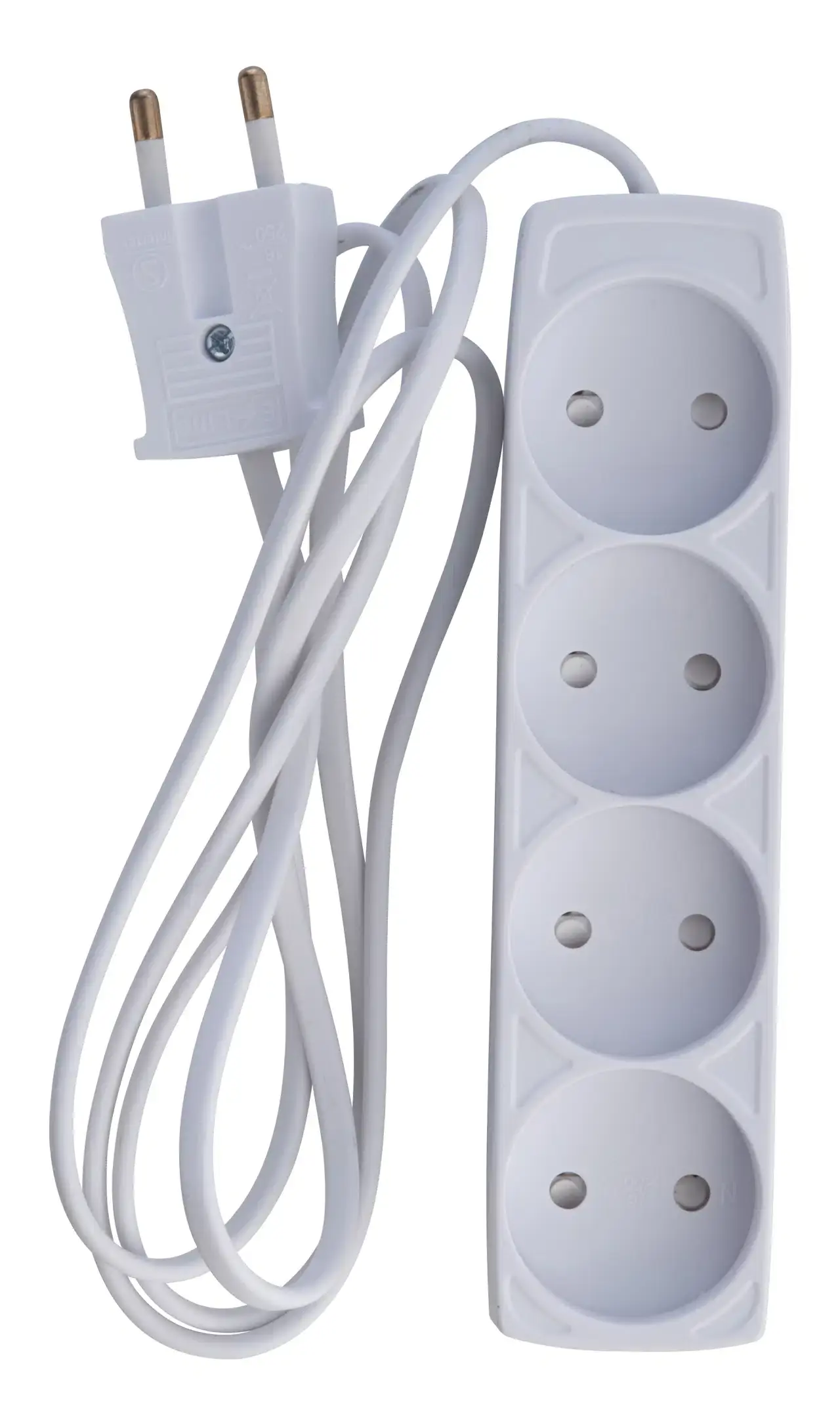 Uttag 4 uttag | U/jord | 1,5m | 230V | 10A | Vit