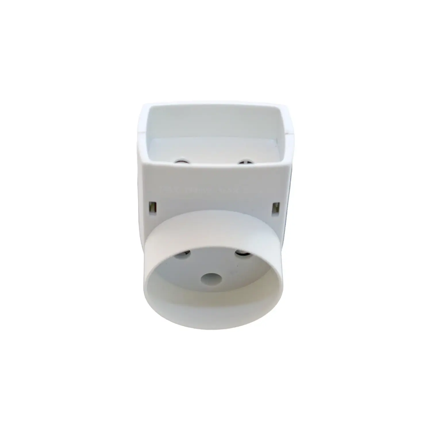 Stekkerdoos | 230 V | 3680 W | Verdeelblok zonder aarding | 1 platte + 1 ronde stekker | Wit