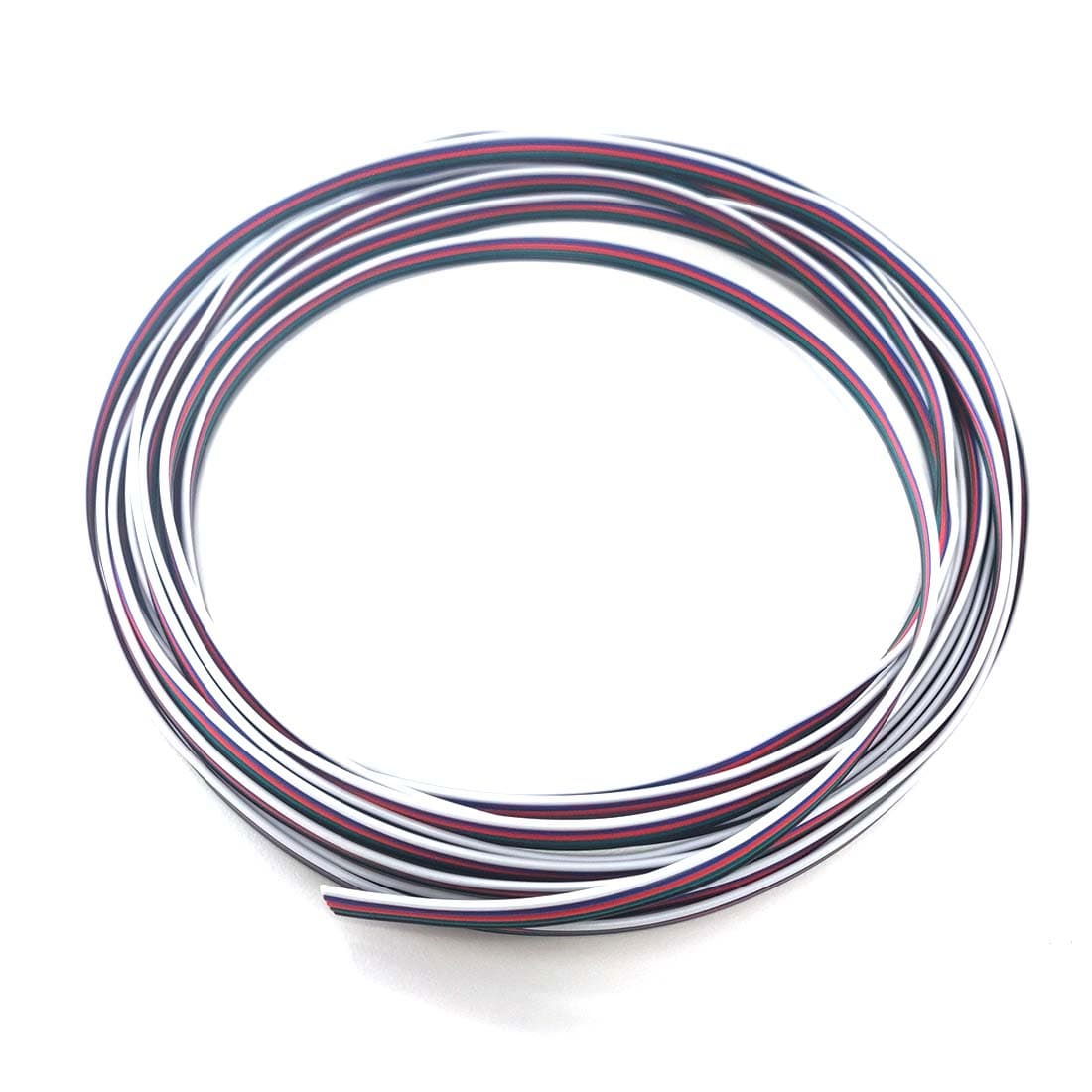 Câble LED RGBW 5 Fils - De 5 à 100 Mètres Pour Bandeaux Lumineux LED RGB + Blanc