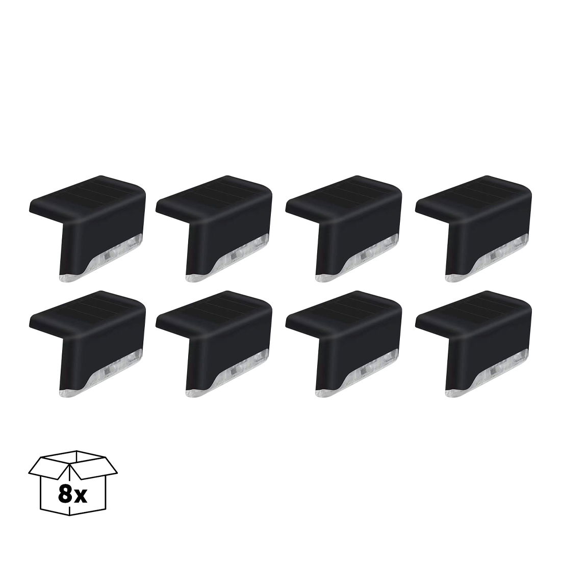 Udendørs Belysning til Stakit og Hegn - Solcelle - 8 stk. - Genopladelig - 3000K