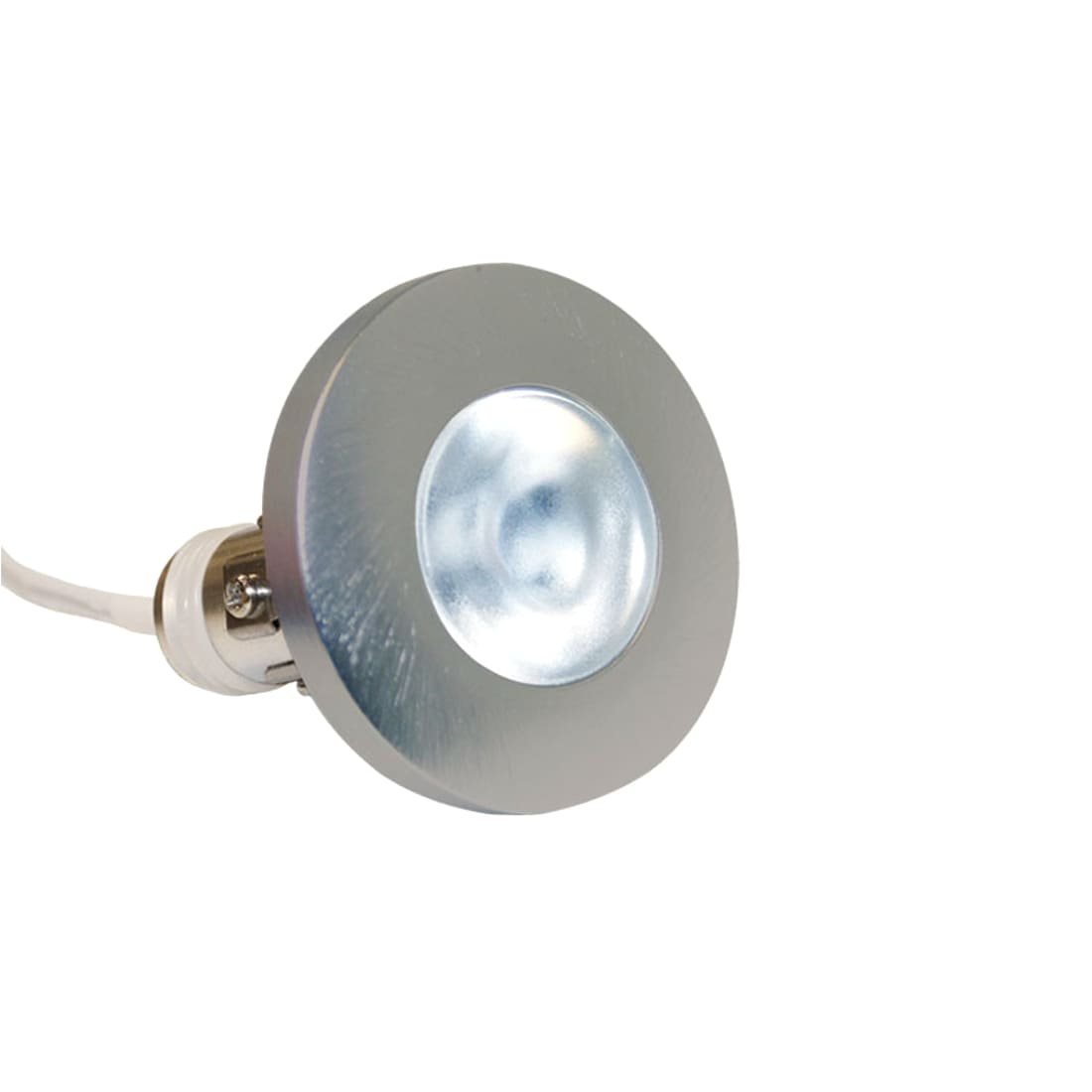 Se Nordtronic Viola Mini, lille LED-spot til indbygning, 2W / 30 / 2700K / dmpbar - brstet aluminium hos PlusLED.dk
