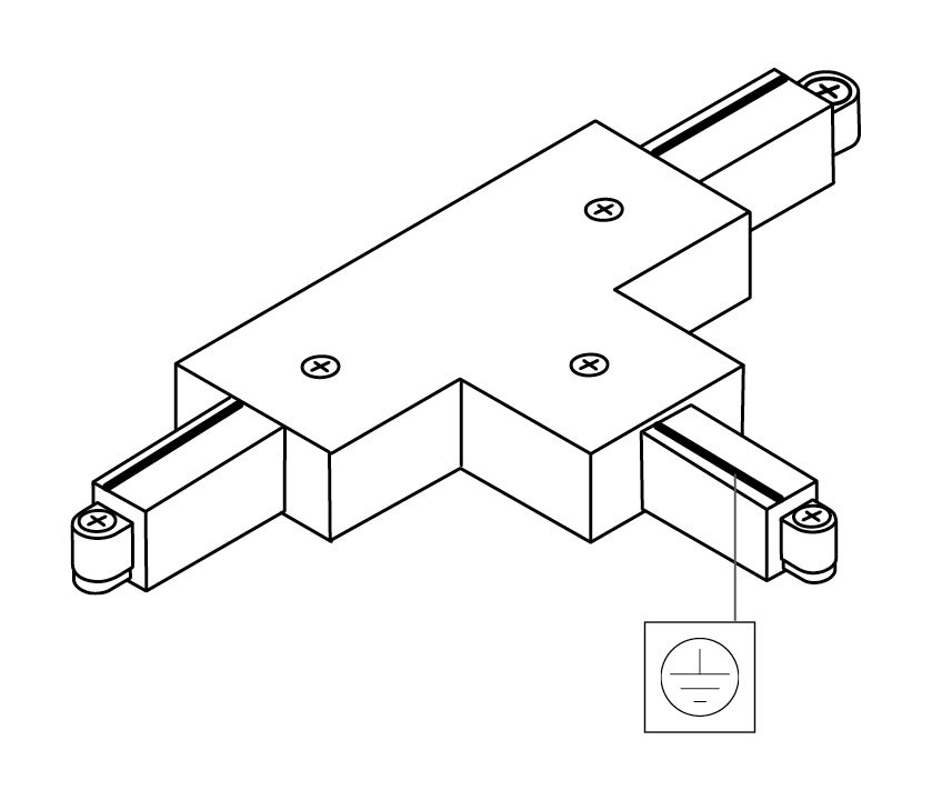 Square T-Stykke | Jord til venstre | 1-Faset Square T-Stykke | Jord til venstre | 1-Faset