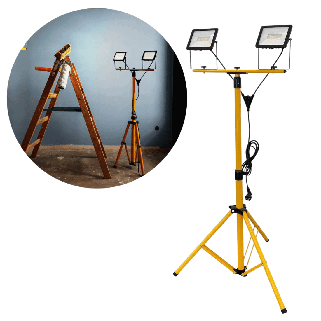 Arbejdslampe Stativ 2x50w 8000lm 4000k Ip65