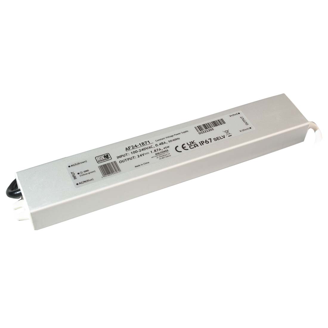LED Driver 24V / LED Transformator | 45W | 1,88A | IP67 (AF24-1871)