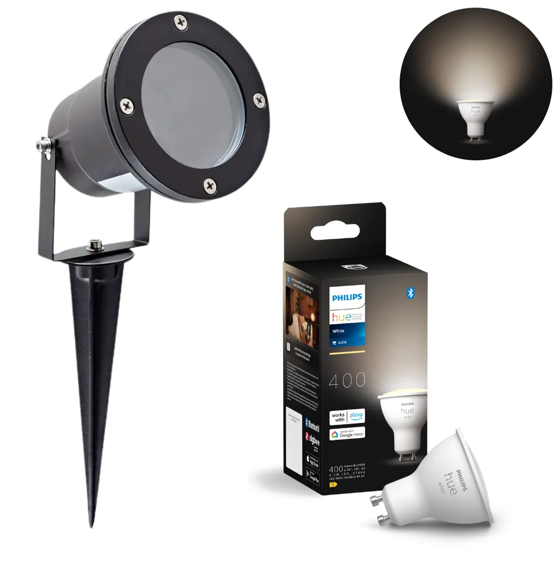 Have Spot Inkl Philips Hue Gu10 White 400lm 42w