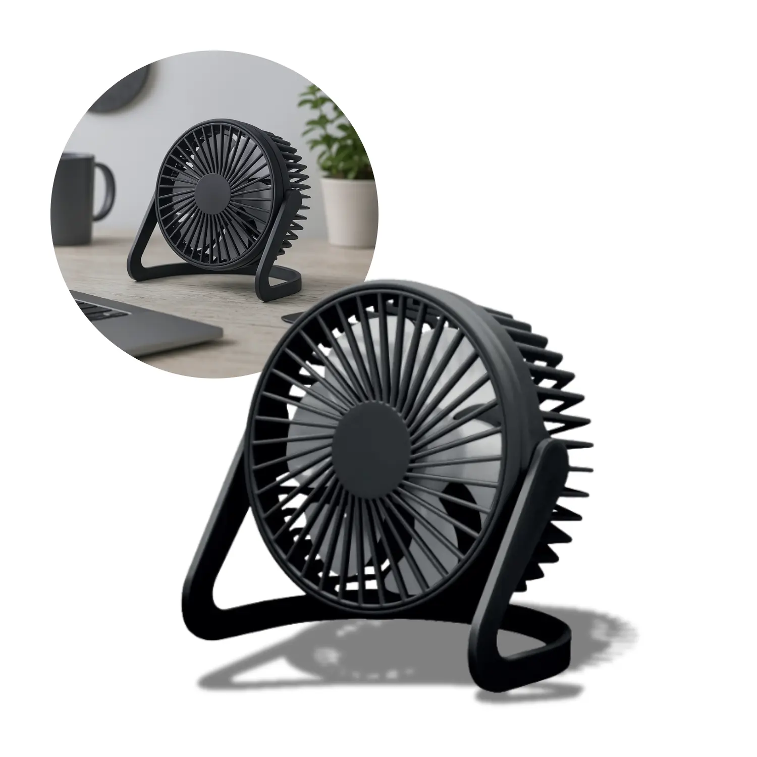 USB ventilator | Ø15cm | Tafelventilator | Zwart