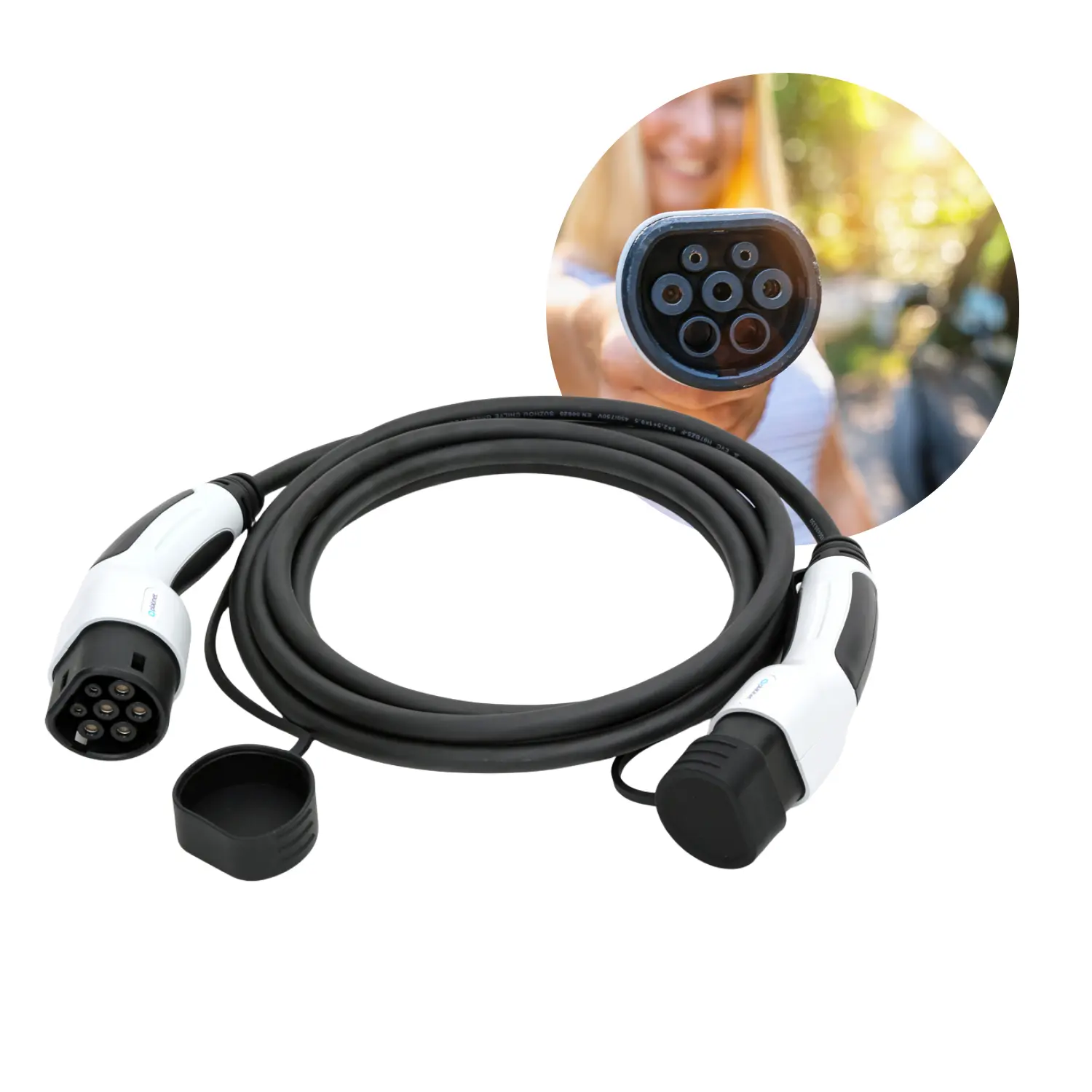 Laddkabel Elbil | 5m | 11kW | Typ 2 Laddkabel | Svart