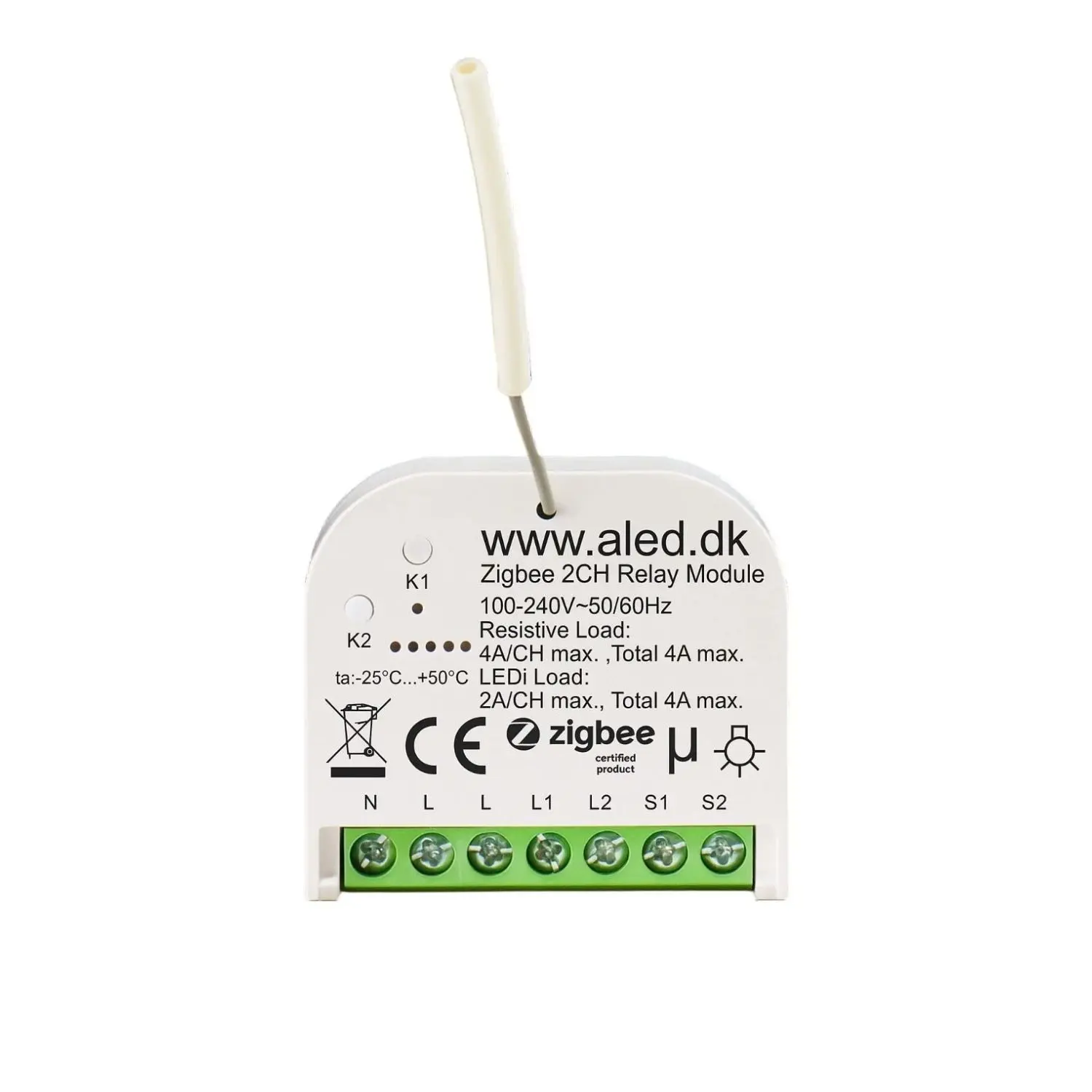 Zigbee Relay 3.0 | Philips HUE-kompatibel | För infälld montering