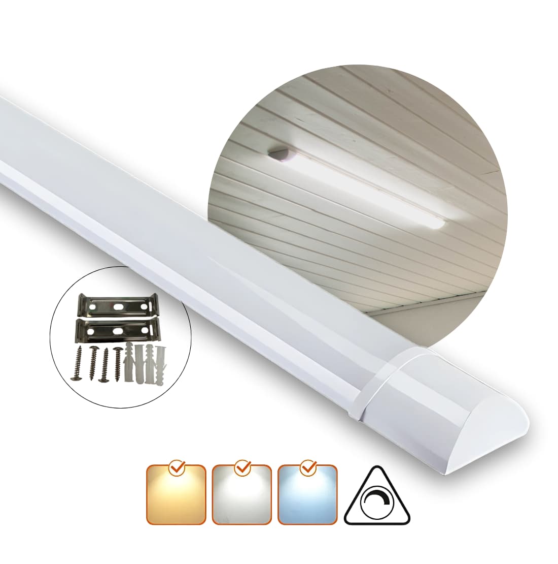 Vlak LED-armatuur | 120cm | CCT | 25/30/40W | LOTOS | Wit