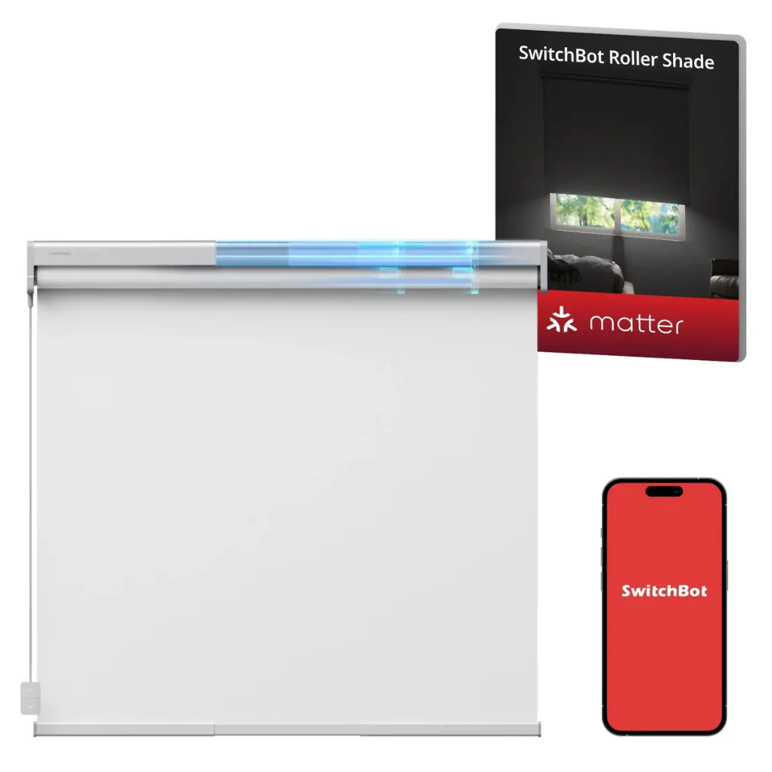 Switchbot Roller Shade 58cm 80cm Justerbart Smart Gardin Hvid