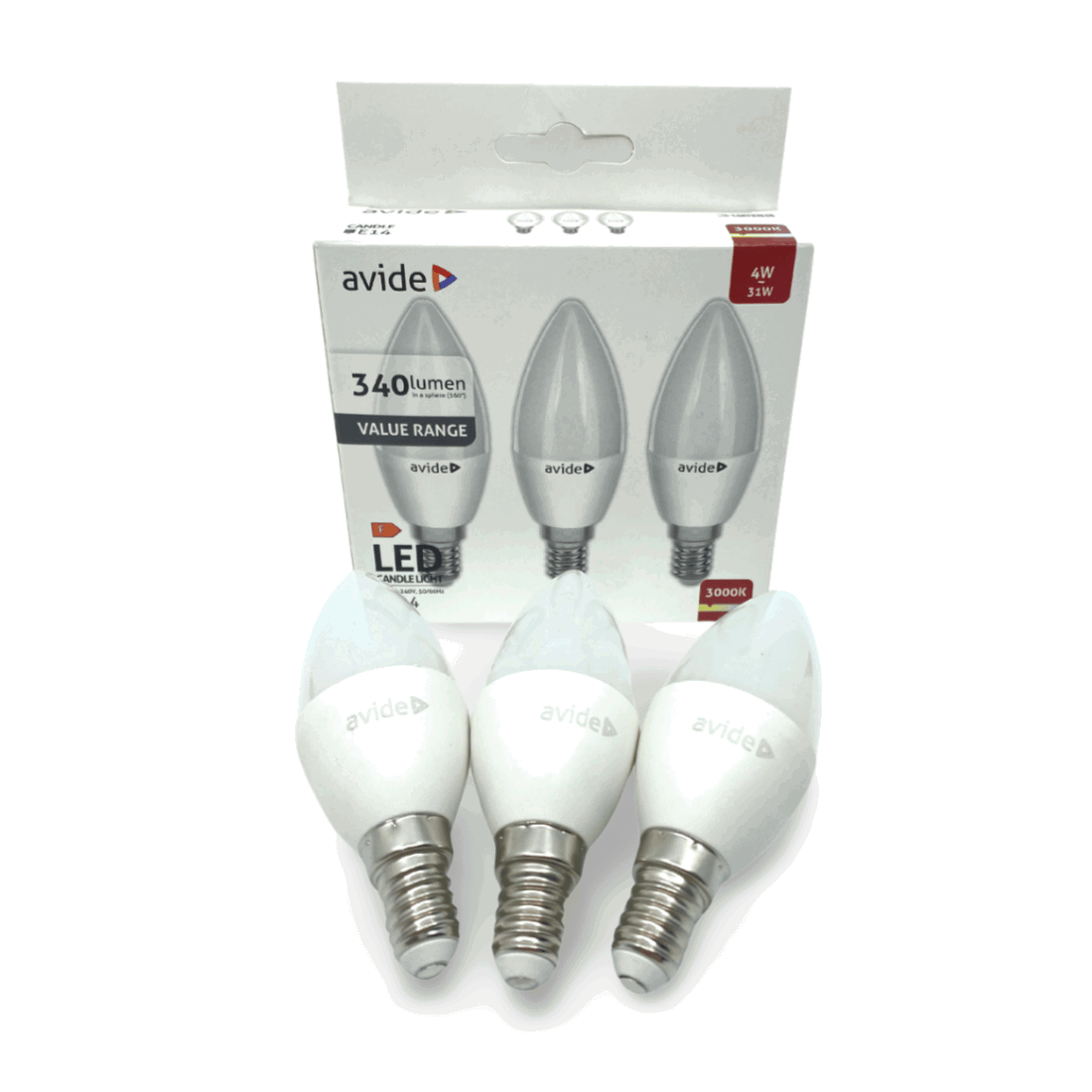 3-pak | E14 LED pærer | 345lm | 3000K | 4W | Ra80