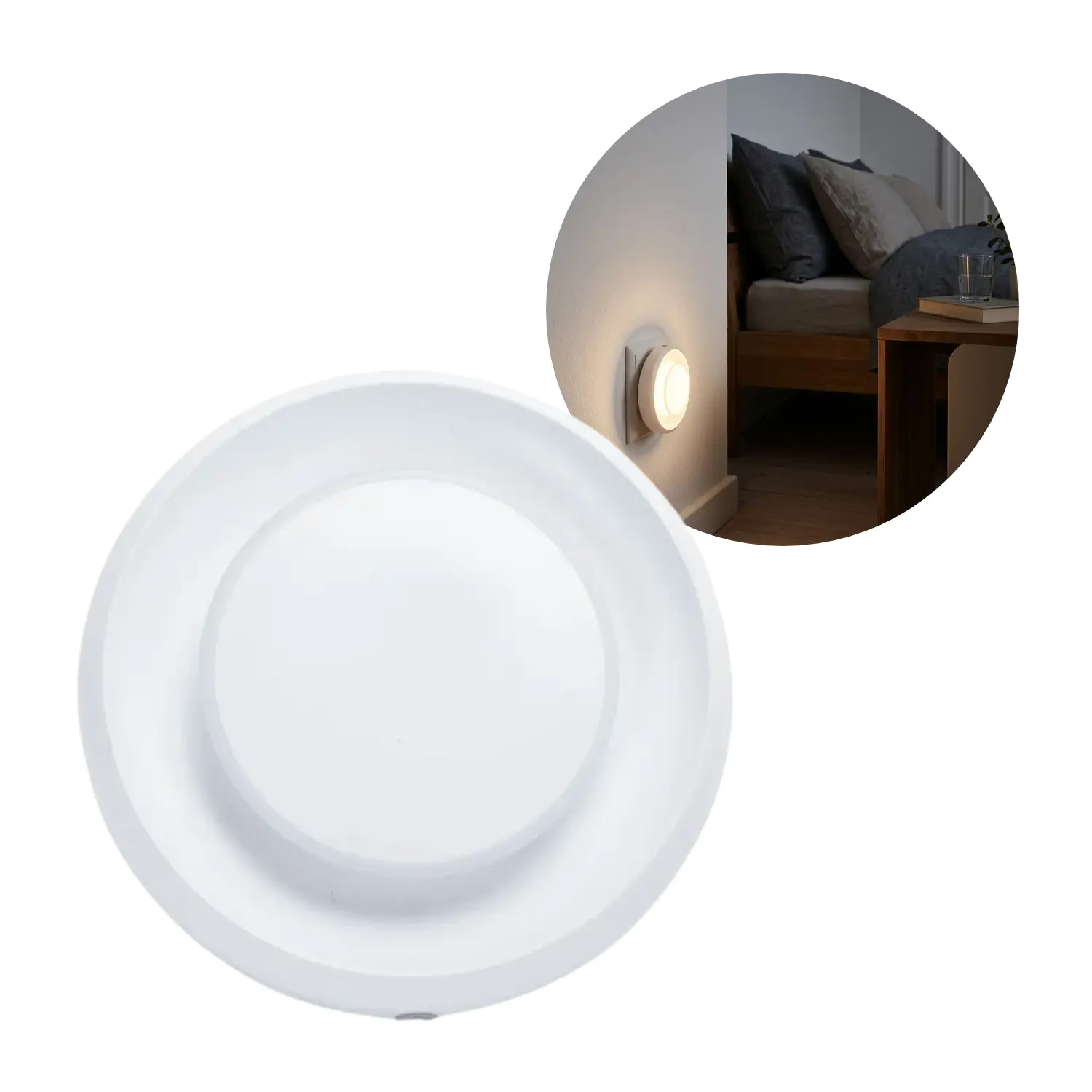 Natlampe | 3000K | 20lm | 0.6W | LED sensor night light | Hvid