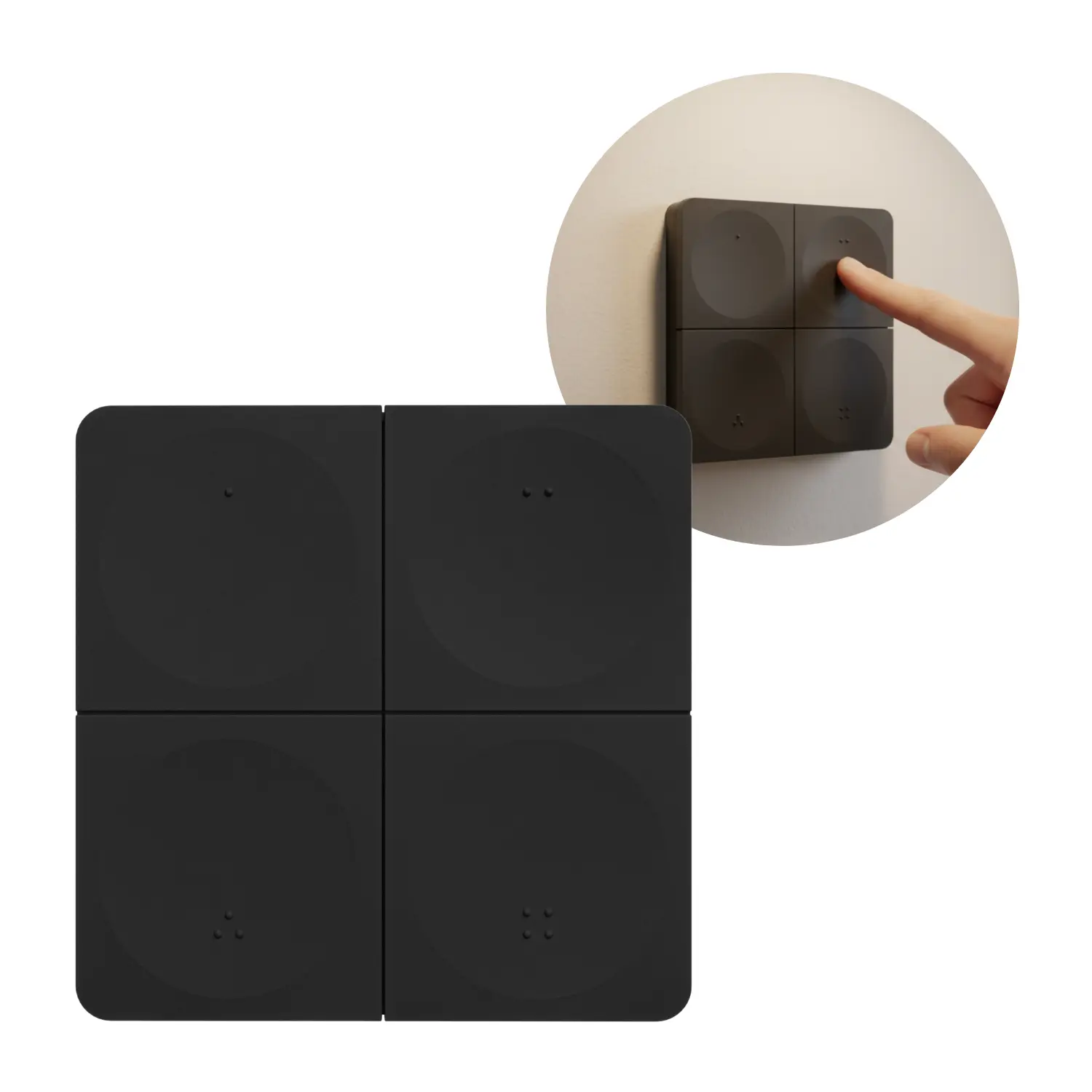 MiBoxer väggpanel | Fjärrkontroll | Mute+CCT | 4 zoner | K4-B | Svart