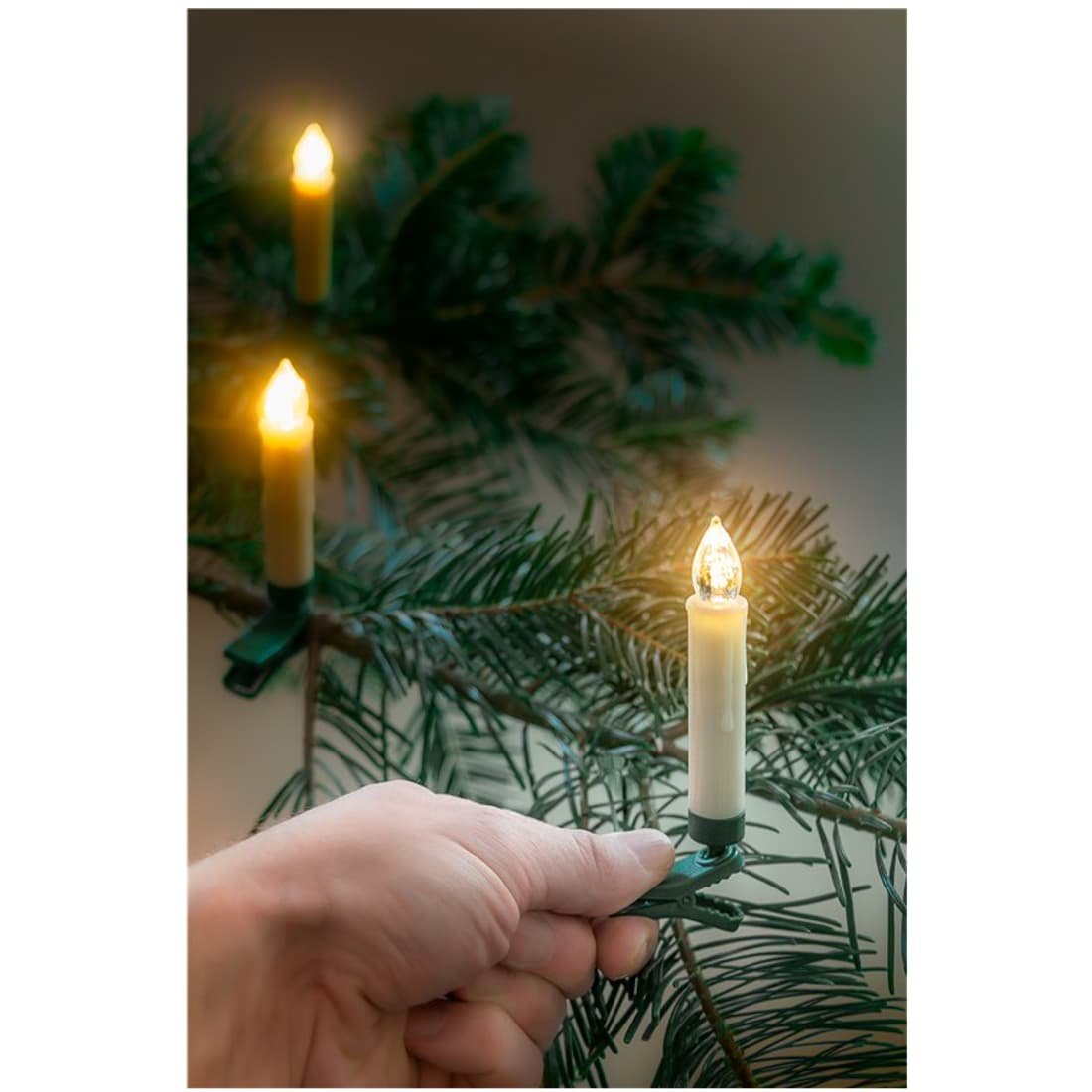 Billede af Juletræs Stearinlys - LED - Fjernbetjening - 20 stk. - Dæmpbar - IP20 (53942)