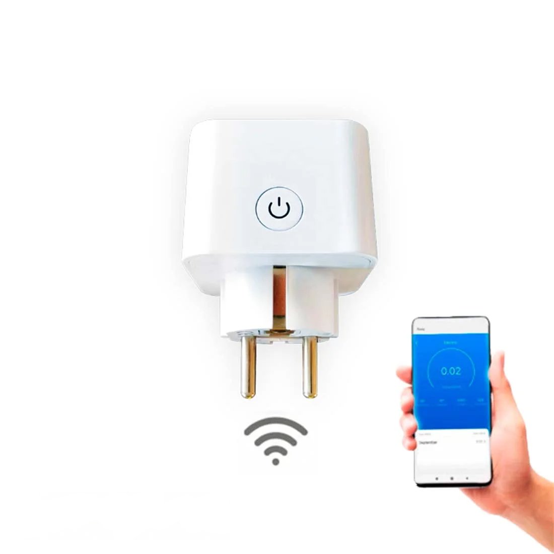 WiFi Stikkontakt med energimåler - Smart home - Elmåler til stikkontakt - 230V