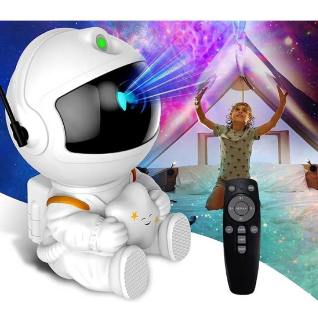 Mini astronautenlamp | LED | Sterrenhemelprojector