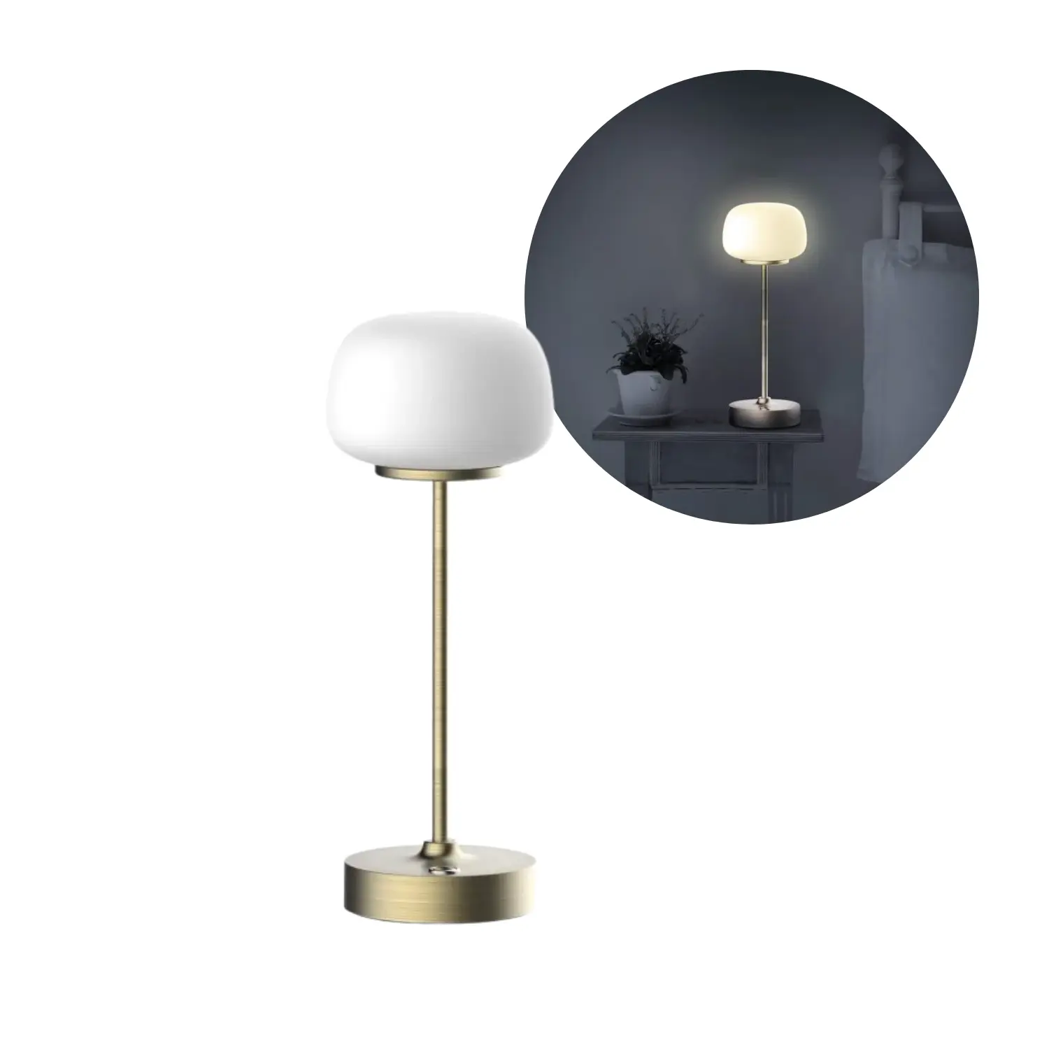 Bordslampa med batteri | 2700K | 150 lm | 1,8 W | Guld