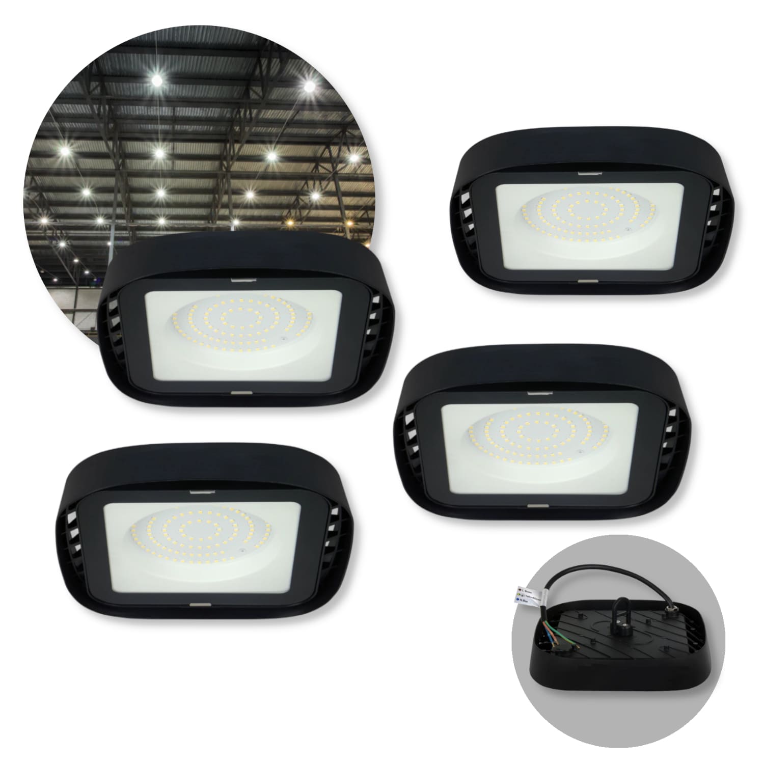 Industri Lampe – LED High Bay – 200W – 4000K – 20.000lm – 4 stk. (Sætpris)
