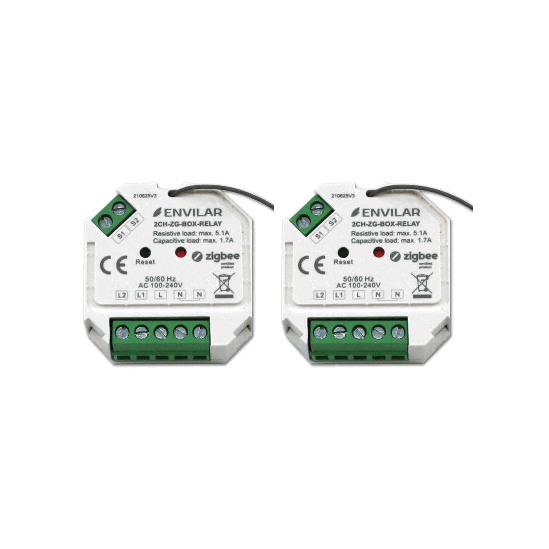 2 Stk Zigbee Relæ 3 0 2 Udgange Philips Hue Kompatibel