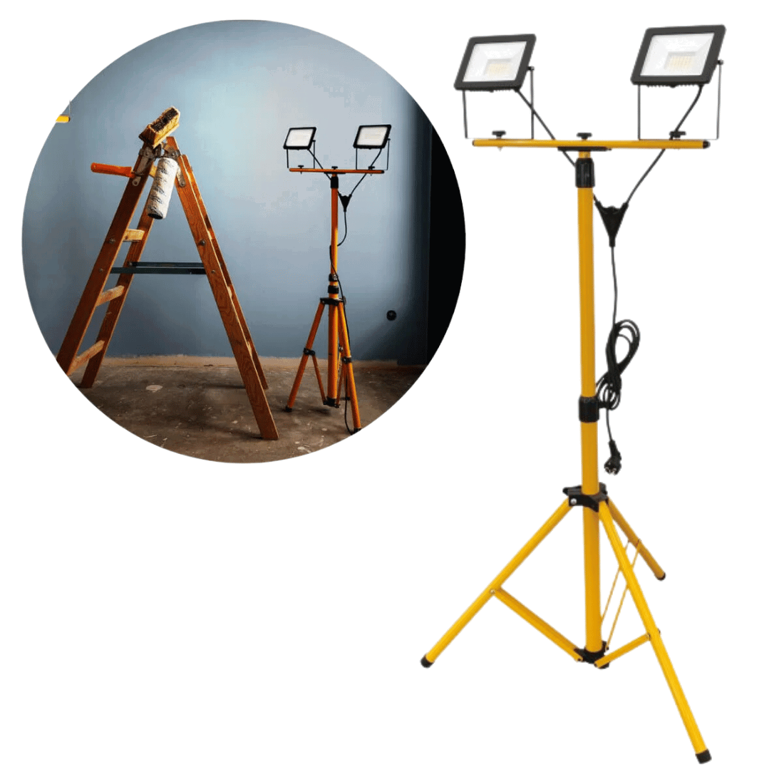 Arbejdslampe Stativ 2x30w 4680lm 4000k Ip65