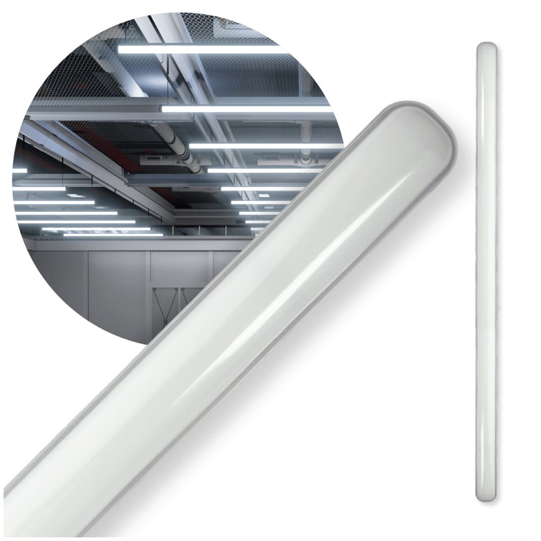 150cm Fladt Led Armatur Gennemfortrådet 4000k 60w 7200lm Ip65