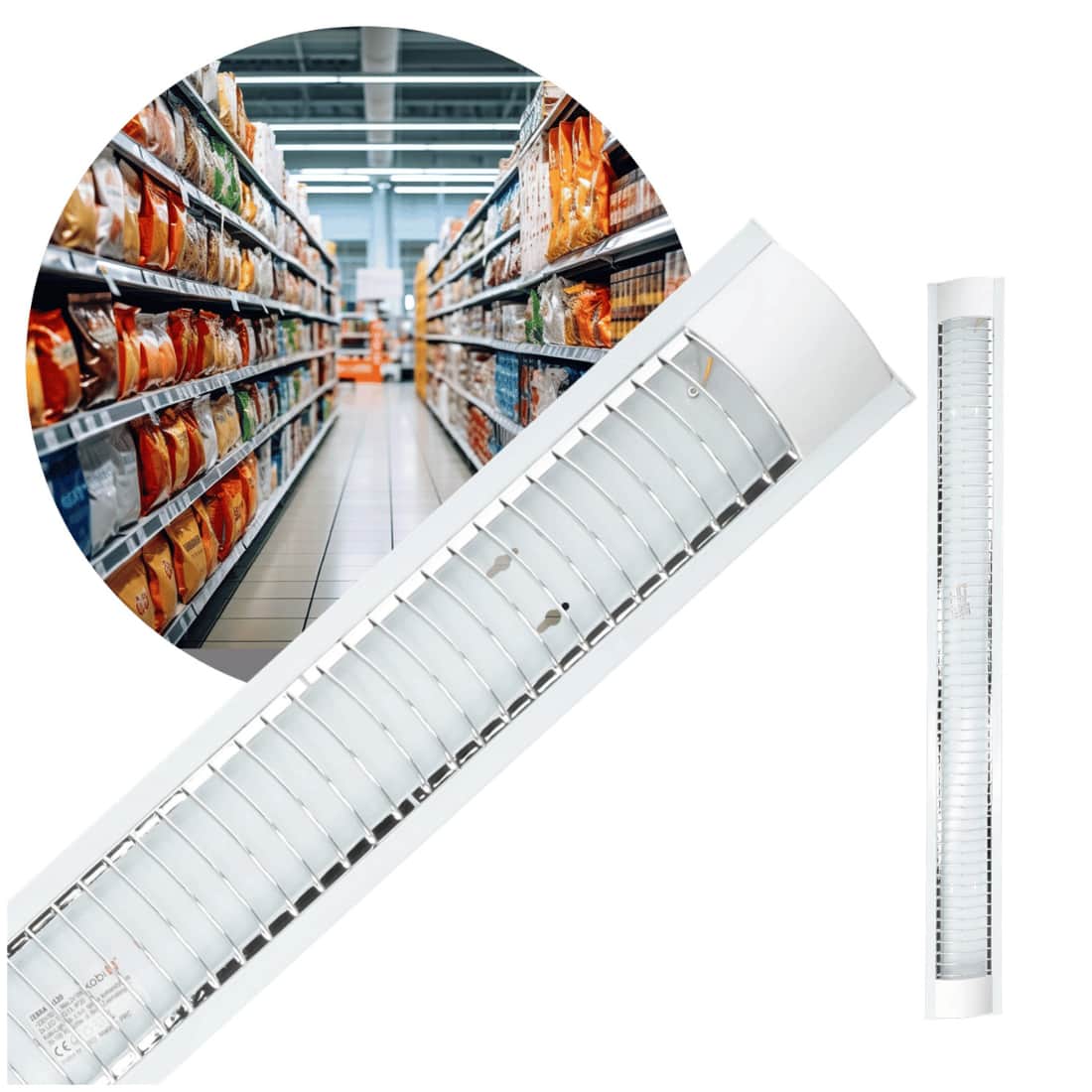 LED Lysstofrør Armatur | T8 Rør | 2x120 cm | Dobbelt LED Rør | ZEBRA LED Lysstofrør Armatur | T8 Rør | 2x120 cm | Dobbelt LED Rør | ZEBRA