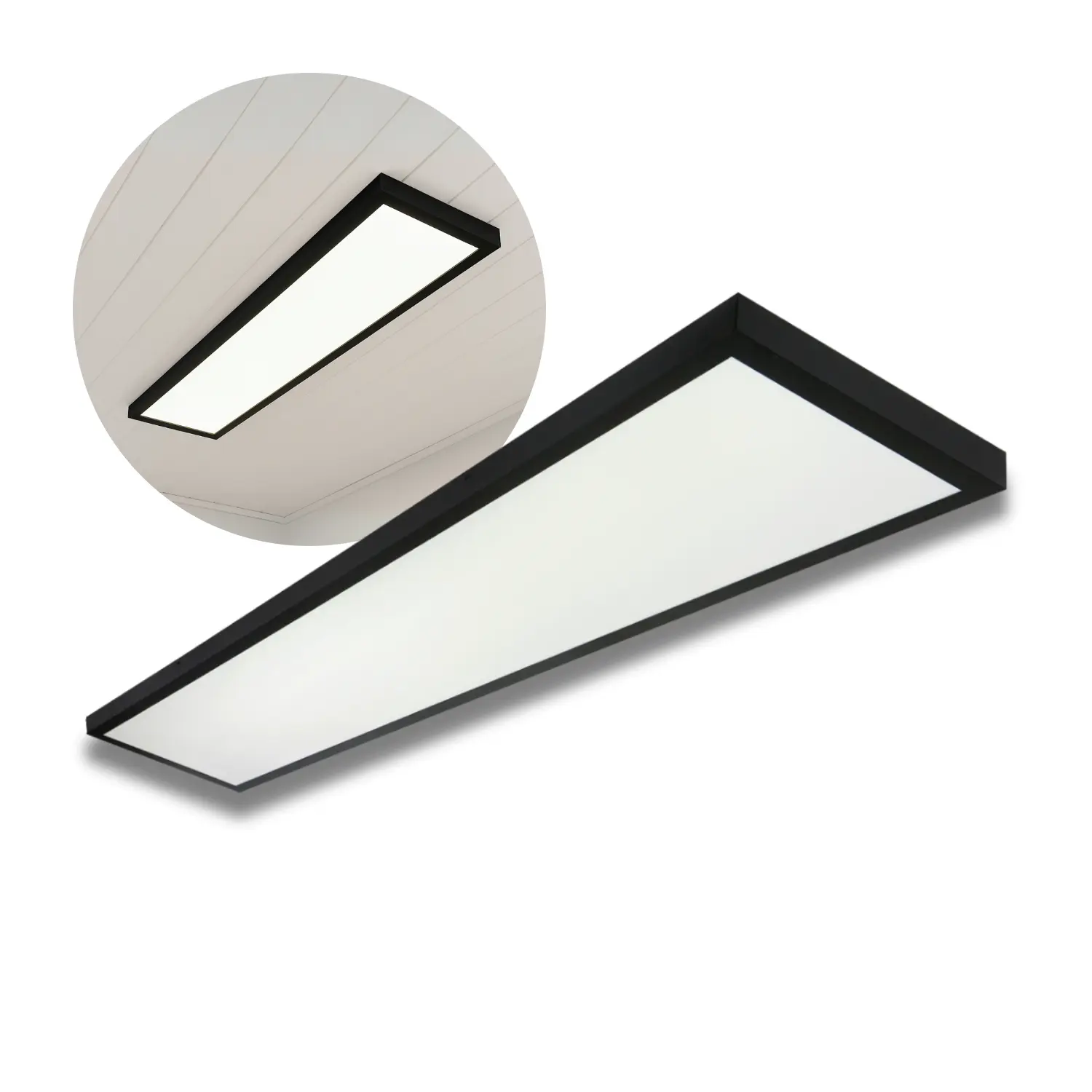LED Panel 120x30 | 4000K | 4000lm | 40W | LITE | Inbyggd Ram | Svart