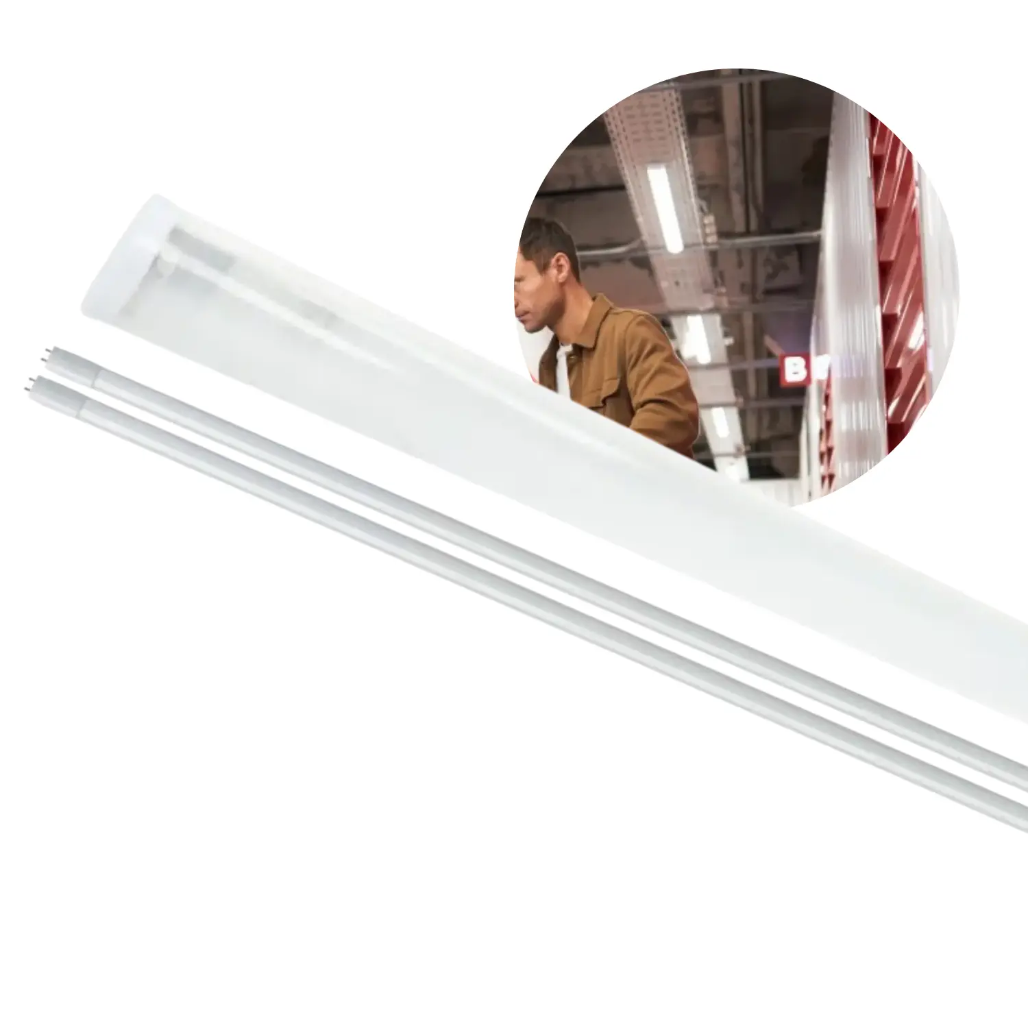 LED-Leuchtstoffleuchte mit LED-Rohr | 3000K | 5600lm | 36W | 120cm | T8