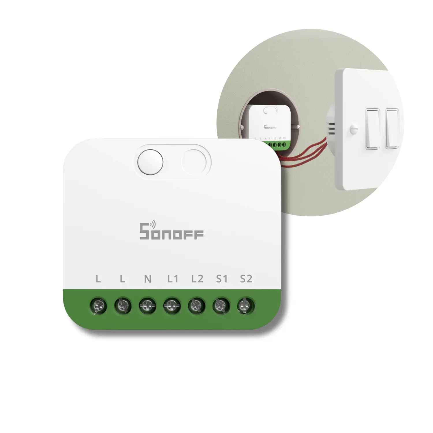 Sonoff MINI DUO Smart Relæ | Matter over WiFi | 2CH | Max. 16A | MINI-2GS