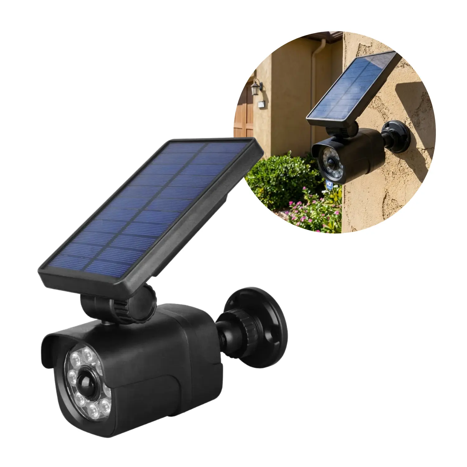 Dummy-övervakningskamera | Solcellslampa | Med sensor | 4W