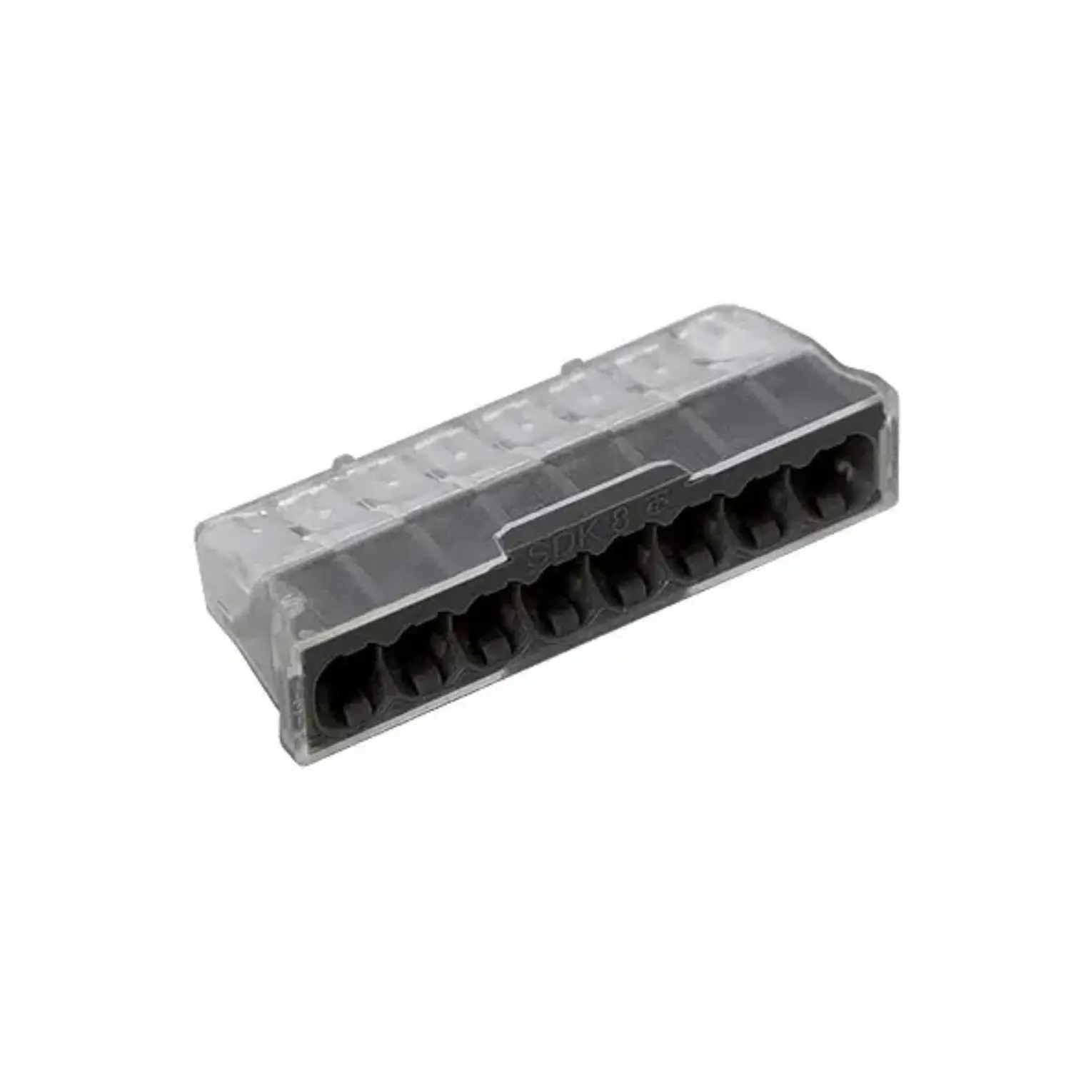 Fjeder Samlemuffe | 8-polet | 450V | 24A | Transperant/Koksgrå