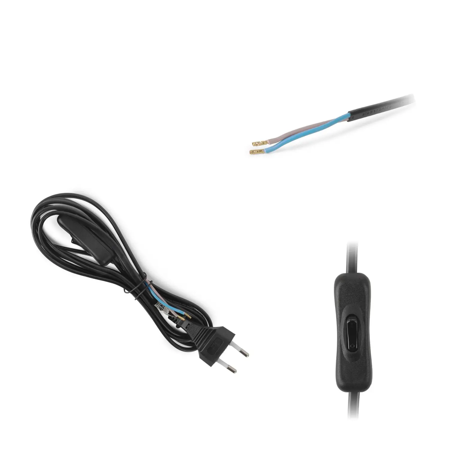 Ledning med Afbryder | 250cm | 230V | 2G0.75 | Sort