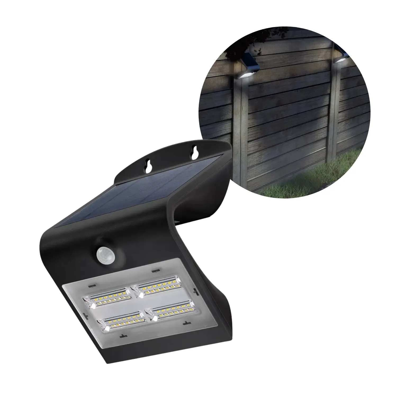Solar-Außenleuchte | LED-Wandleuchte | Schwarz | Bewegungsmelder (45807)