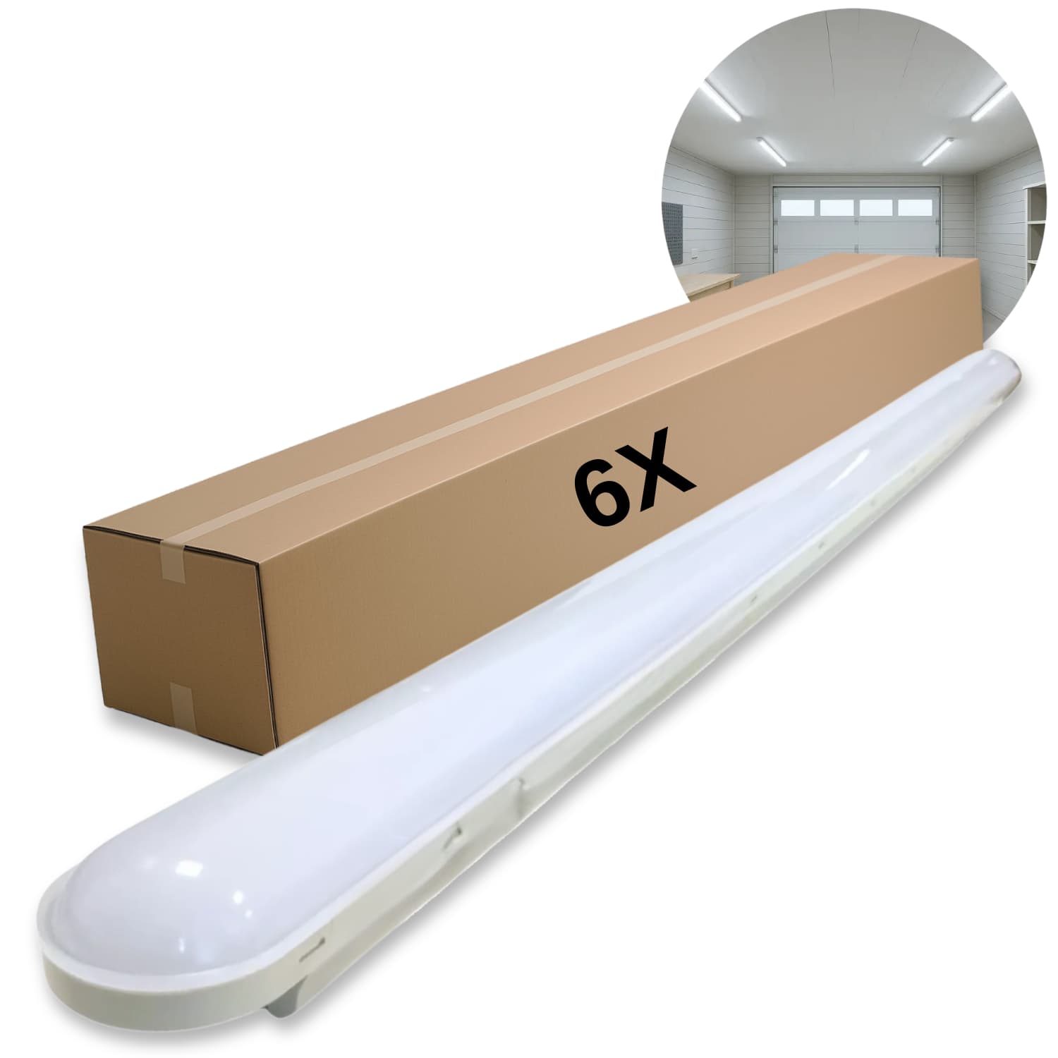 LED Leuchte 120cm | 6er-Pack | 6500K | 156 lm/W | 36W | IP65 | SolidLine | Durchverdrahtet