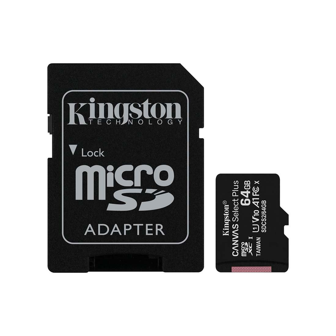 Se Micro SD Kort - 64GB - Hukommelseskort - Adaptor - Kingston SDCS2 hos PlusLED.dk