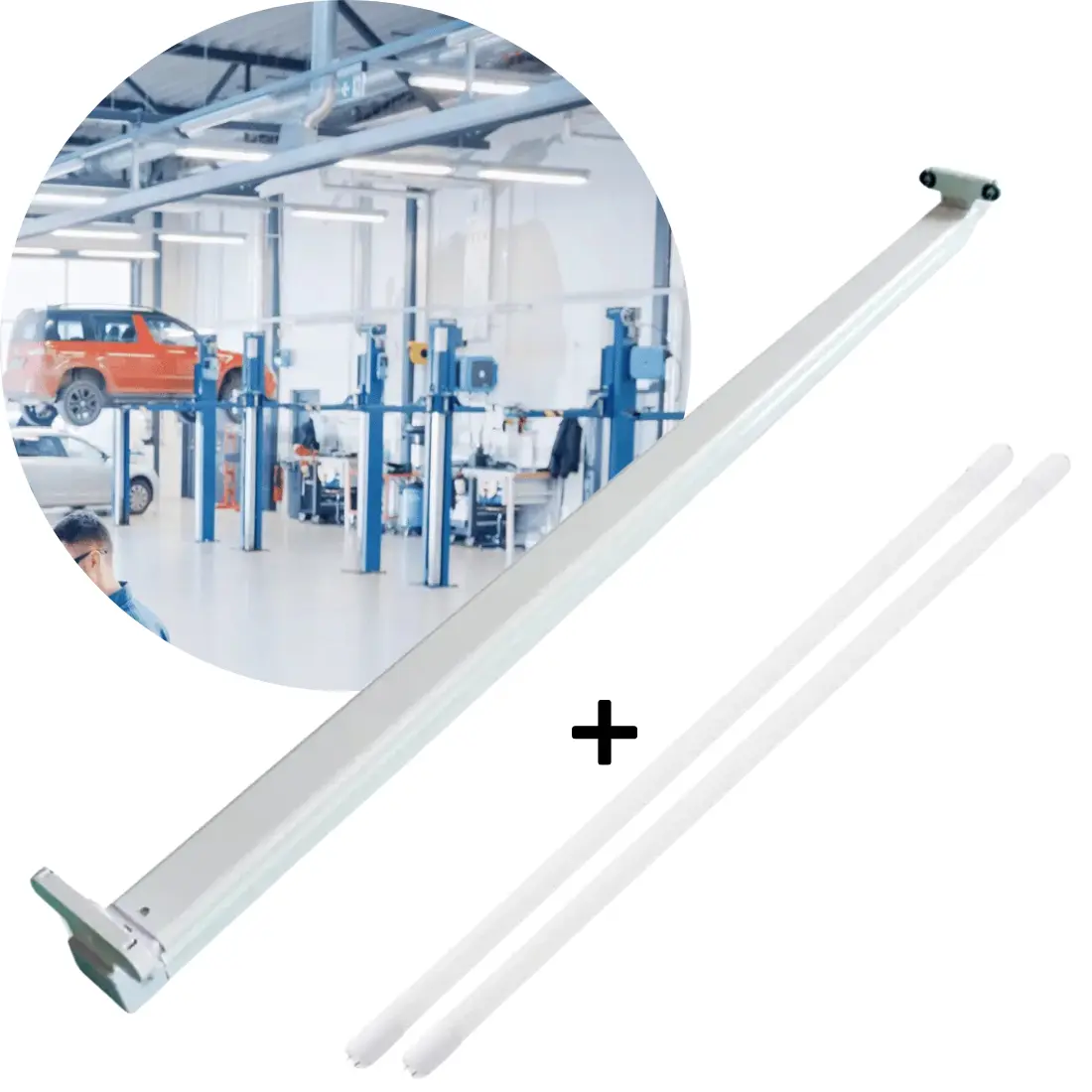 Led Armatur 120cm 4000k 5760lm 2x18w Dobbelt Lysstofrørs Armatur