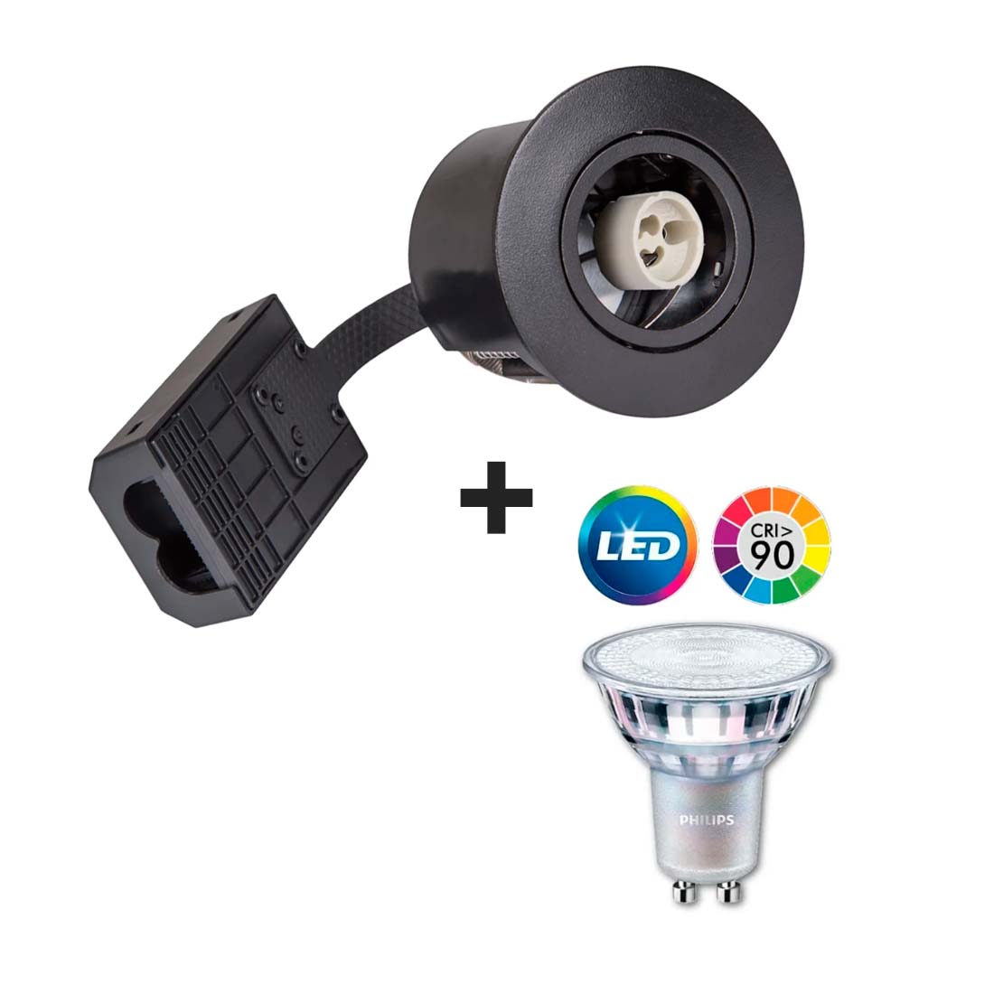 Udendørs LED Spot - Philips Ra90 - VENTA - Mat Sort - Gu10 230V (Dæmpbar)