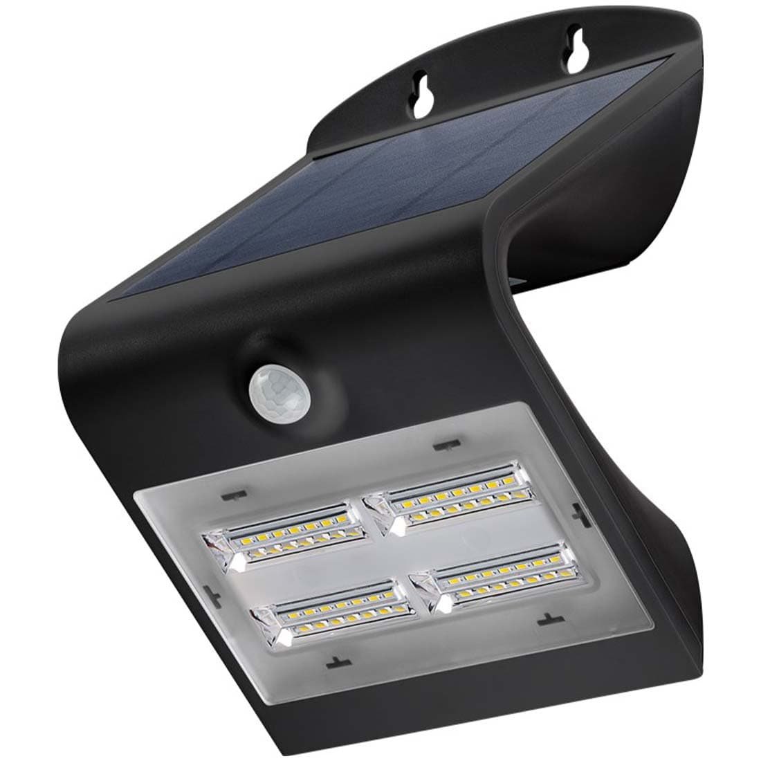 Solcellelampe Udendørs - LED Væglampe - Sort - Bevægelses sensor (45807)